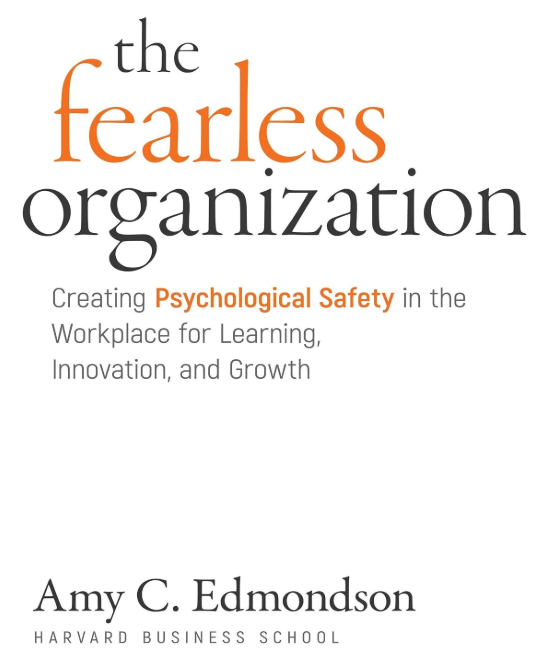 The Fearless Organization book cover by Amy C. Edmondson